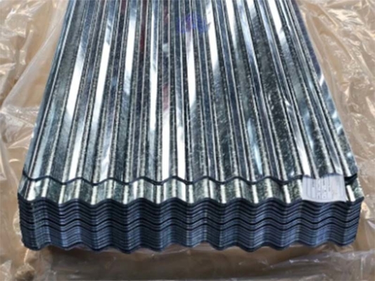 Dx51d GI Chapa de aço ondulado revestida de zinco Chapa de telhado ondulado galvanizado